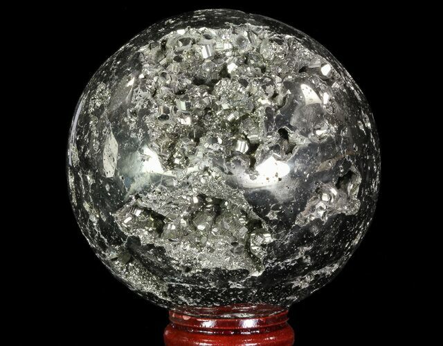 Polished Pyrite Sphere - Peru #65858